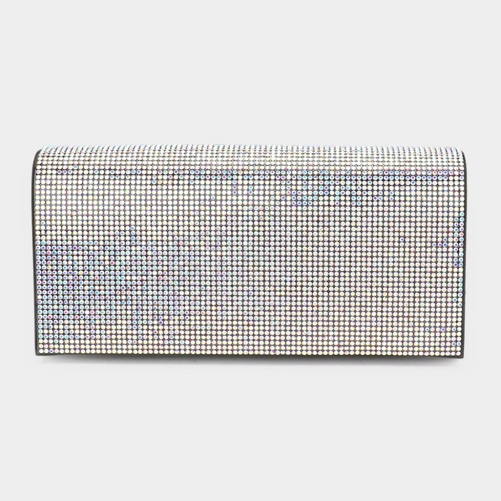 Abalone Black Clutch Rhinestone Crystal Purse Bling Evening Crossbody Bag